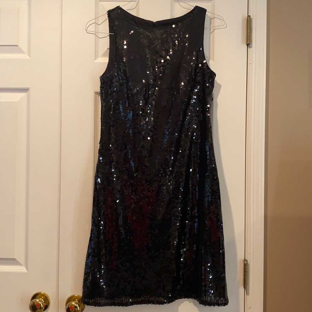 Sleeveless black sequin dress size 10